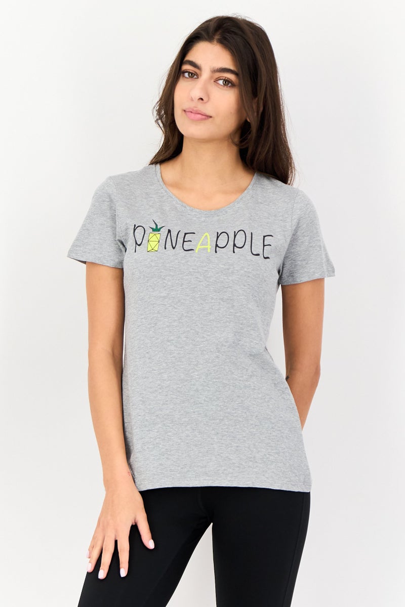 zivame Rosaline x Zivame Women 2 Pieces Crew Neck Graphic Print Short Sleeve Sleepwear Top, Multicolor - Image 1