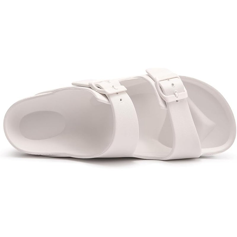 FUNKYMONKEY Women's Comfort Slides Double Buckle Adjustable EVA Flat Sandals - Image 5