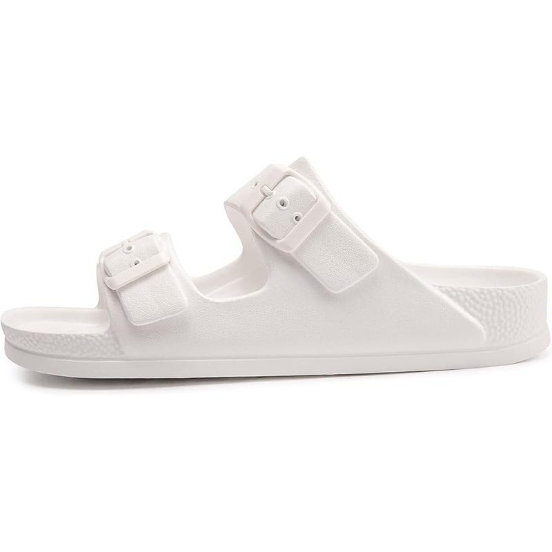FUNKYMONKEY Women's Comfort Slides Double Buckle Adjustable EVA Flat Sandals - Image 4