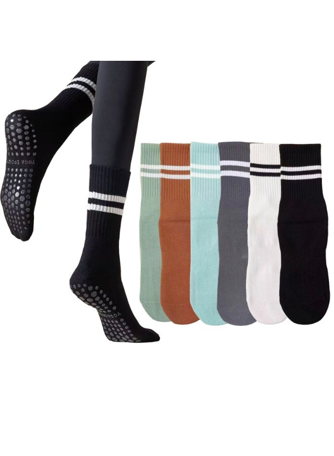 Generic 6 Pair Women Anti Slip Socks Pilates Grip Socks for Sports Yoga  - Image 1