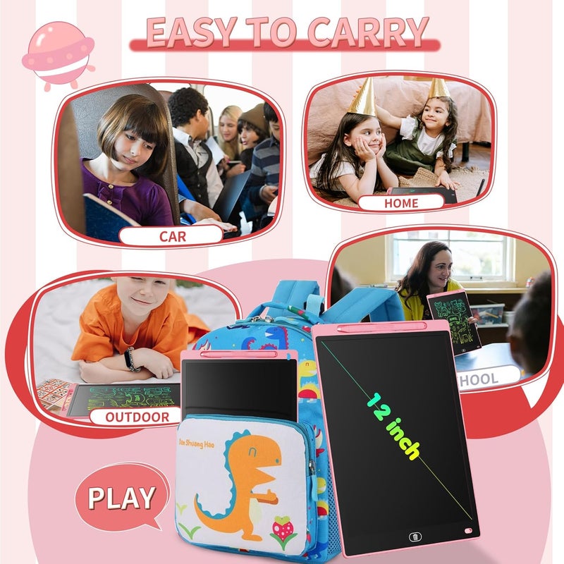 Genialba [2 Pieces] LCD Writing Board, 8.5 Inches, LCD Writing Tablet, Portable Erasable Drawing Board, Gift for Children, Graphic Tablet for Children's Games 2 3 4 5 6 7 Years Boys Girls (Blue & - Image 4
