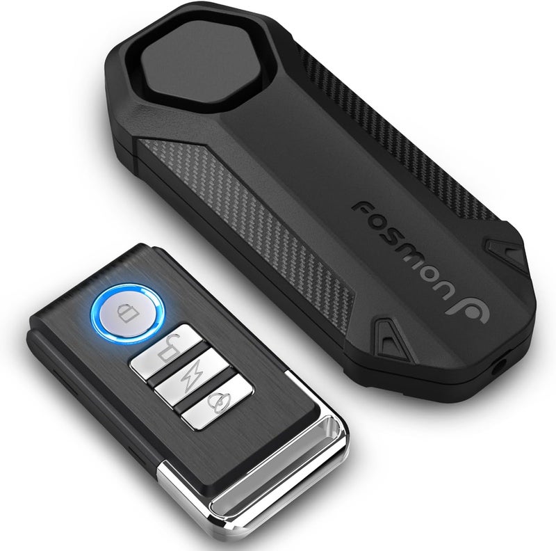 Fosmon Wireless Bike Alarm Anti-Theft with Remote, Waterproof, Battery Operated, Super Loud 113dB Security Alarm for Bicycle, Motorbike, Mobility Scooter, E-Bike - Image 1