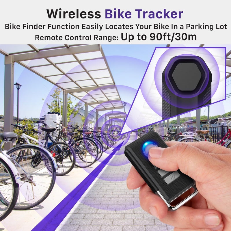 Fosmon Wireless Bike Alarm Anti-Theft with Remote, Waterproof, Battery Operated, Super Loud 113dB Security Alarm for Bicycle, Motorbike, Mobility Scooter, E-Bike - Image 5
