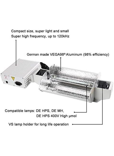 iPower iPower 1000W Double Ended Grow Light System Kits with Adjustable Reflector and Digital Dimmable Ballast 240V for Indoor Plants  - Image 2