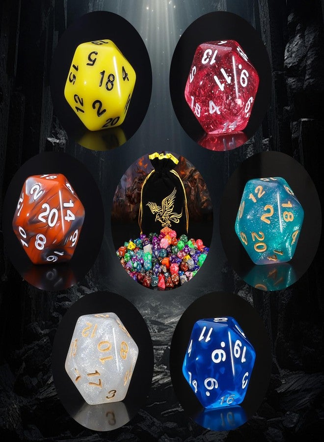 QMay 30 Sets Polyhedral Dice - 30 X 7 (210 Pieces) DND Dice with a D&D Dice Large Drawstring Bag, 30 Colors D4 D6 D8 D10 D% D12 D20, Great for Dungeons and Dragons, RPG, MTG,Role Playing Table Games - Image 2