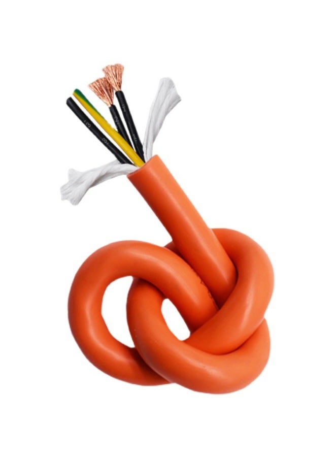 Servo Motor Line 4-core Drive Power Line TRVVP Drag Chain Cable Highly Flexible Shielded Encoder Connection Line-Color:Shielded 4 Cores 4 Square Meters (orange 1m )-Line Length:Standard  - Image 1