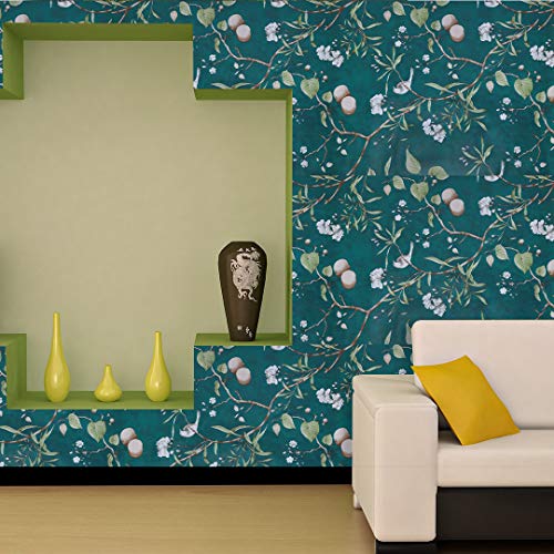 Wollzo Green Sparrow self Adhesive Wallpaper Sticker (45 x 500 cm Multicolor) - Image 4