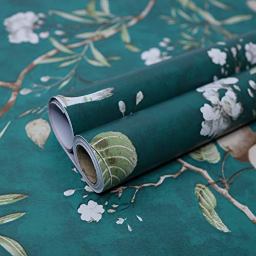 Wollzo Green Sparrow self Adhesive Wallpaper Sticker (45 x 500 cm Multicolor) - Image 1