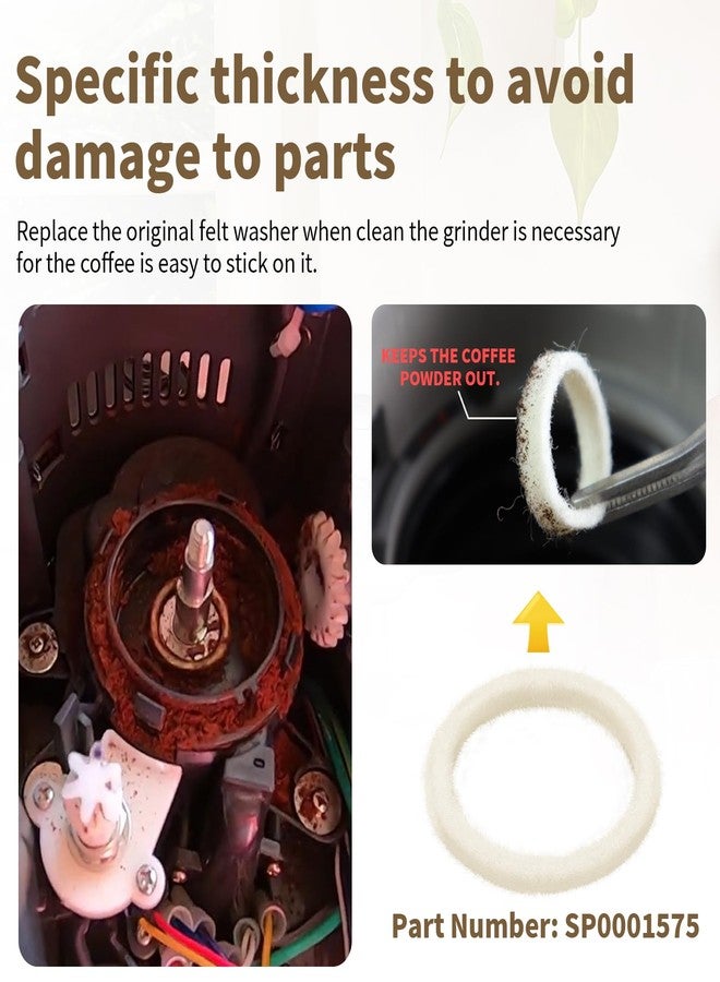 Hasanbar Felt Washer Compatible with Breville Espresso Machine Grinders Models Include BES870, BES878, BES880, BES980, BCG820, Round Soft Felt Washer Replacement, Wool Ring Accessories - Image 3
