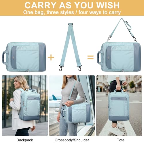 PIJUSHI Travel Backpack for Women TSA 180° Flat Open Fits 16" Waterproof Slim Backpack for Business, Commute, Daily(PE042 Teal Blue) - Image 2