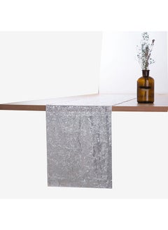 NIBEMINENT Sparkly Sequined Table Runner Silver  - Image 2