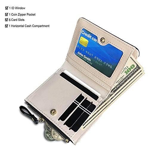 AOXONEL Girls Wallet Small Bifold Womens Wallets Rfid,Compact Female Cute Mini Zipper Coin Card Purse for Teen Girl Kids (Black) - Image 2