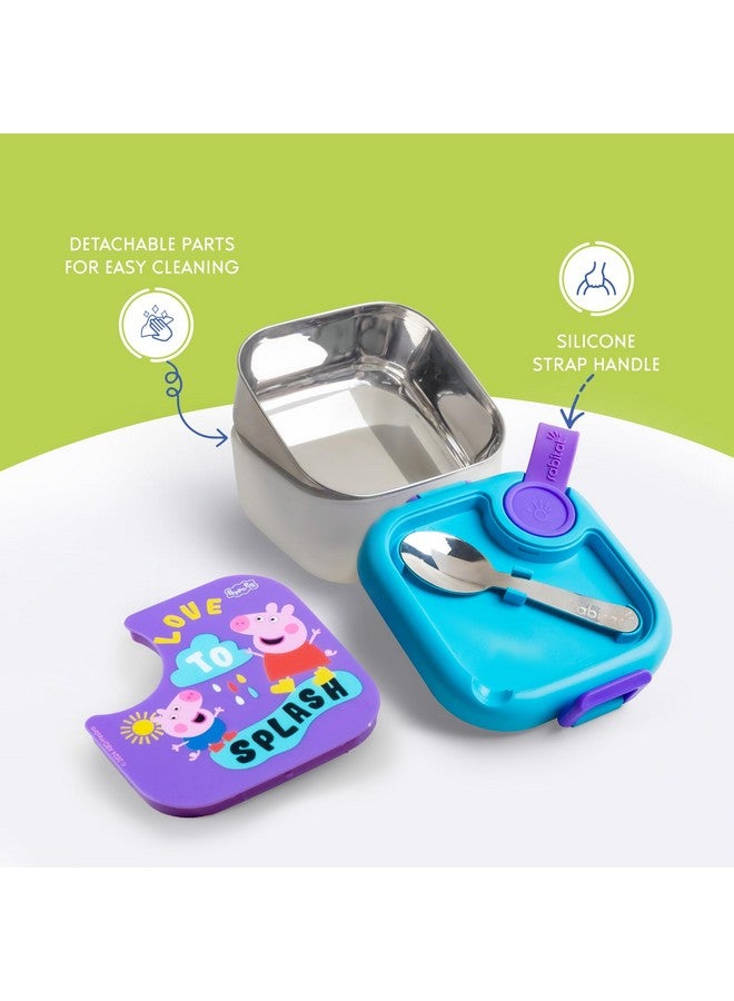 Rabitat rabitat Peppa Pig LUNCHMATE Mini Stainless Steel Lunch Box Go Green 500 ml - 2 Years Brand Warranty | Tiffin Box for Kids | Steel Lunch Box for School Girls and Boys  - Image 5