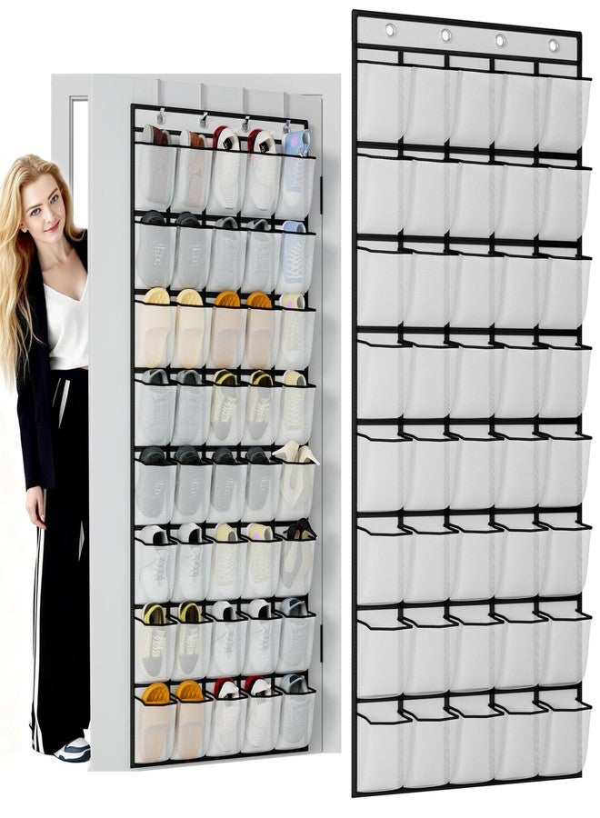 homyfort 40 Large Pocket Over the Door Shoe Organizer, Extra Sturdy Oxford Fabric Hanging Shoe Rack for Door Closet, Wall Mesh Shoe Storage Holder for Mens Women Shoes - Image 1