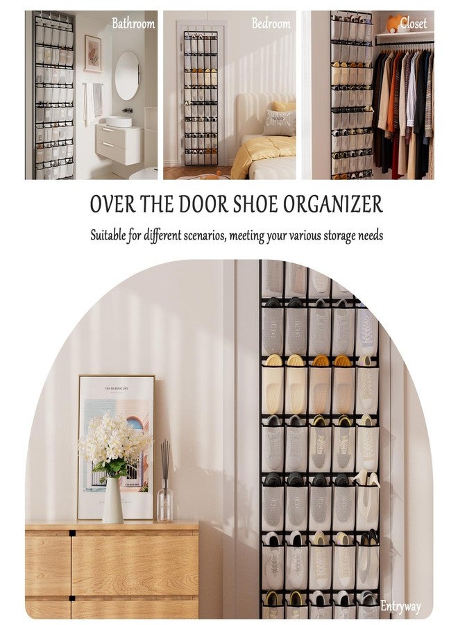 homyfort 40 Large Pocket Over the Door Shoe Organizer, Extra Sturdy Oxford Fabric Hanging Shoe Rack for Door Closet, Wall Mesh Shoe Storage Holder for Mens Women Shoes - Image 5