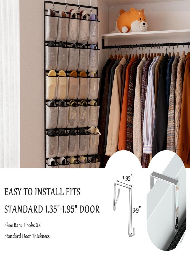 homyfort 40 Large Pocket Over the Door Shoe Organizer, Extra Sturdy Oxford Fabric Hanging Shoe Rack for Door Closet, Wall Mesh Shoe Storage Holder for Mens Women Shoes - Image 4