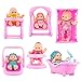 PowerTRC 6 Set of Mini 5 Inch Baby Girl Toy Dolls Collection with High Chair Cradle Walker Swing Bathtub and Baby Seat Accessories for Girls 36 Years Old - Image 4