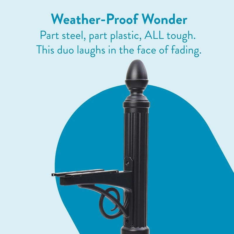 ARCHITECTURAL MAILBOXES Victorian Plastic Mailbox Post, Compatibility Code A, B, VP000BAM, Black - Image 5