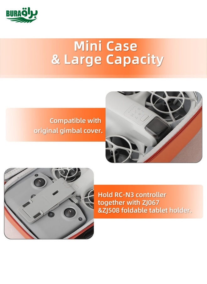 براق ل DJI Neo Sunnylife بطاريات الطائرات بدون طيار مجموعة مخزنة صندوق حقيبة (برتقالي)  - Image 5