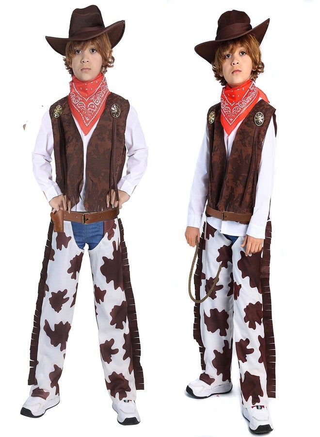 TOGROP Cowboy Costume for Boys 5pcs Set Kids Dress Up Birthday Halloween Party Cosplay 6-7 Years - Image 2
