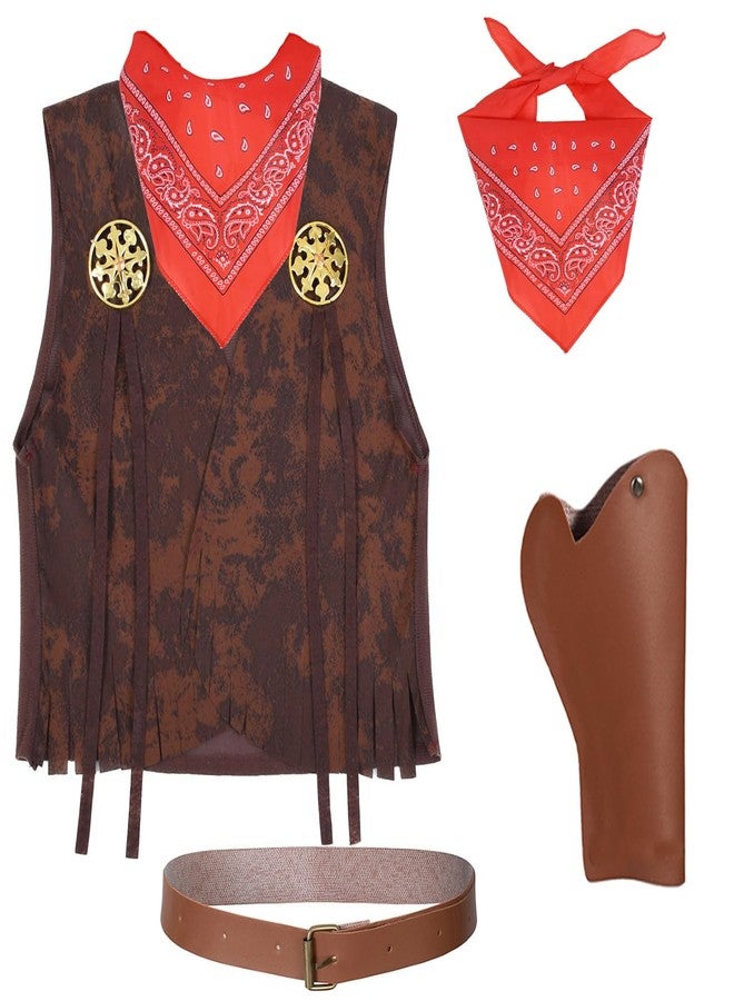 TOGROP Cowboy Costume for Boys 5pcs Set Kids Dress Up Birthday Halloween Party Cosplay 6-7 Years - Image 3