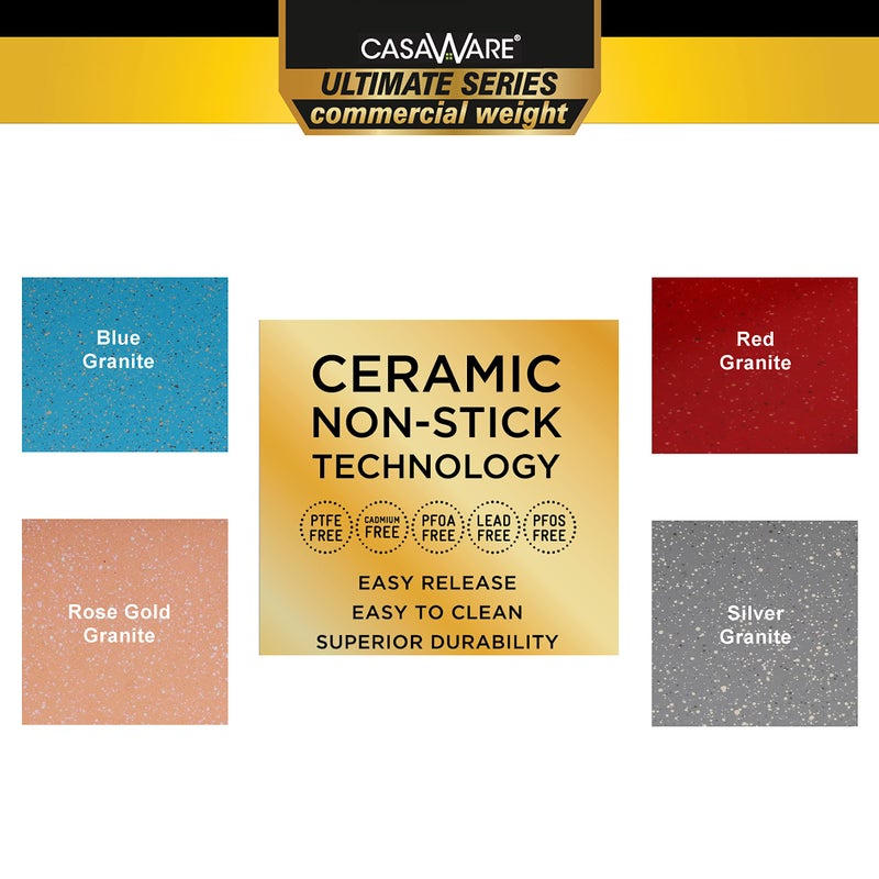 casaWare casaWare 9 x 6 x 0.75-Inch Toaster Oven Ultimate Series Commercial Weight Ceramic Non-Stick Coating Baking Pan (Silver Granite)  - Image 3