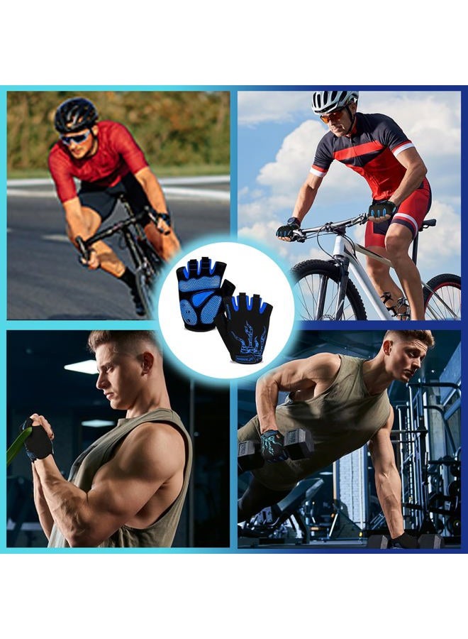 MOREOK Cycling Gloves Bike Gloves for Men/Women-[5MM Gel Pad] Half Finger Bicycle Biking Gloves for Cycling/Weight Lifting/Gym/Motorcycle/Rowing/Outdoor Sports-050-BLUE-M - Image 5