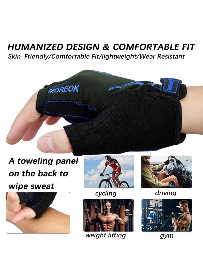 MOREOK Cycling Gloves Bike Gloves for Men/Women-[5MM Gel Pad] Half Finger Bicycle Biking Gloves for Cycling/Weight Lifting/Gym/Motorcycle/Rowing/Outdoor Sports-050-BLUE-M - Image 3