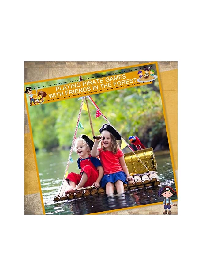 The Bros Pirate Treasure Chest Vintage Treasures Collection Storage Box Gold Treasure Box Vintage Prize Box Plastic Toy Box Treasure Chest Toys Games Activities Amusements for Classroom Party Favors Props - Image 3