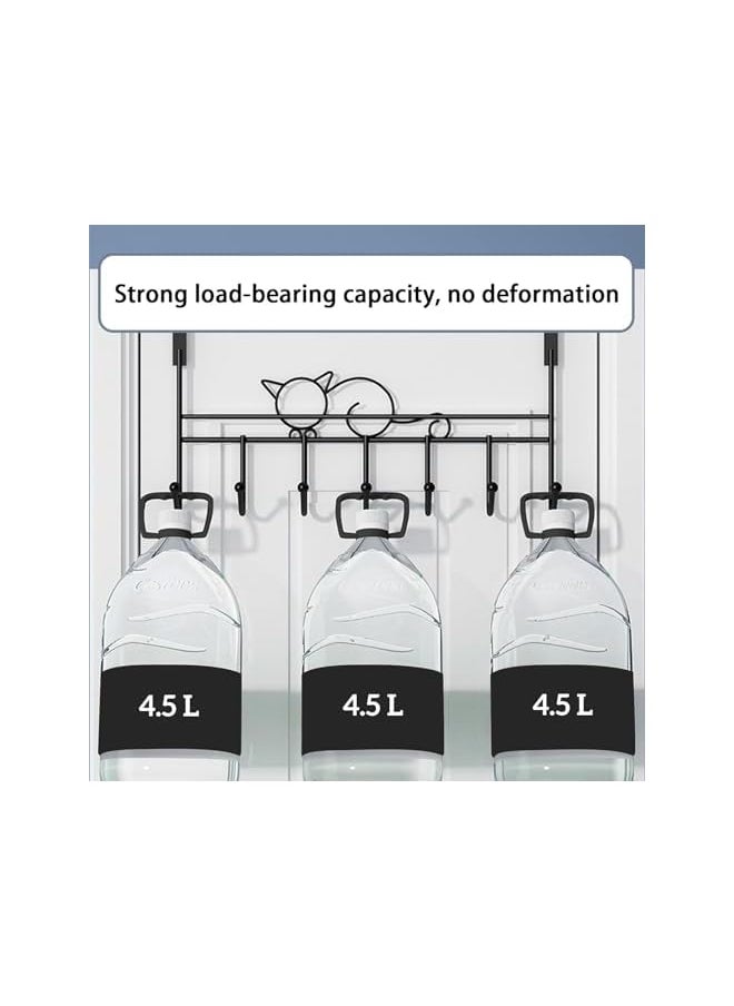 PROMASS promass Over the Door Hooks, 2 Pack Metal Over The Door Towel Hook with 7 Hooks, Heavy Duty Over Door Hanger Rack Coat Hook, Hanging Storage Rack for Purses, Scarves, Hat, Coats, Clothes (Black)  - Image 4