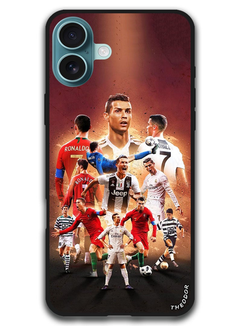 Theodor غطاء واقي مضاد للخدش ومقاوم للصدمات لجهاز iPhone 16 (6.1) بوصة رونالدو 6 - Image 1