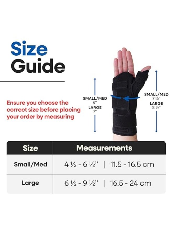 Thumb Spica Splint and Wrist Brace Dual Stabilizer for Sprains Fractures and Carpal Tunnel Pain Relief Left Hand S/M - Image 2
