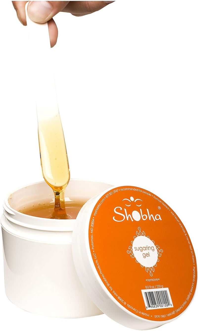 Shobha Sugaring Wax for Body & Bikini Hair Removal - 8oz Natural Gel