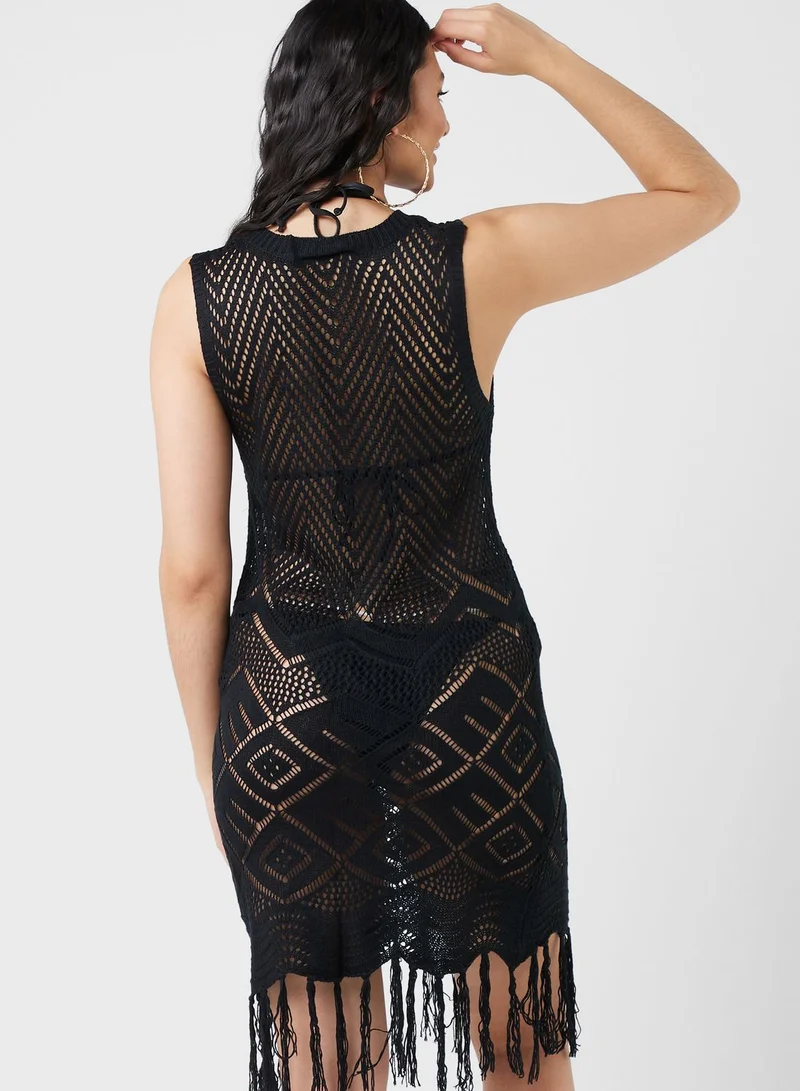 Ginger Crochet Detail Beach Cover Up