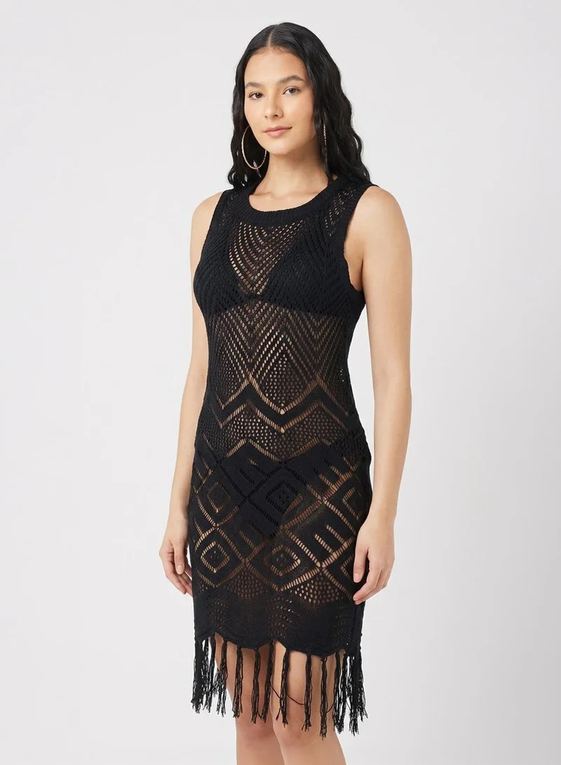 Ginger Crochet Detail Beach Cover Up