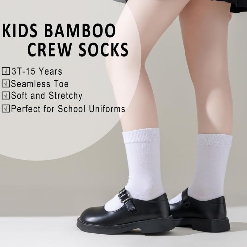 KETKAR Boys & Girls White Calf Length Solid School Socks (Pack of 3 Pairs), 6-7 Years - Image 3