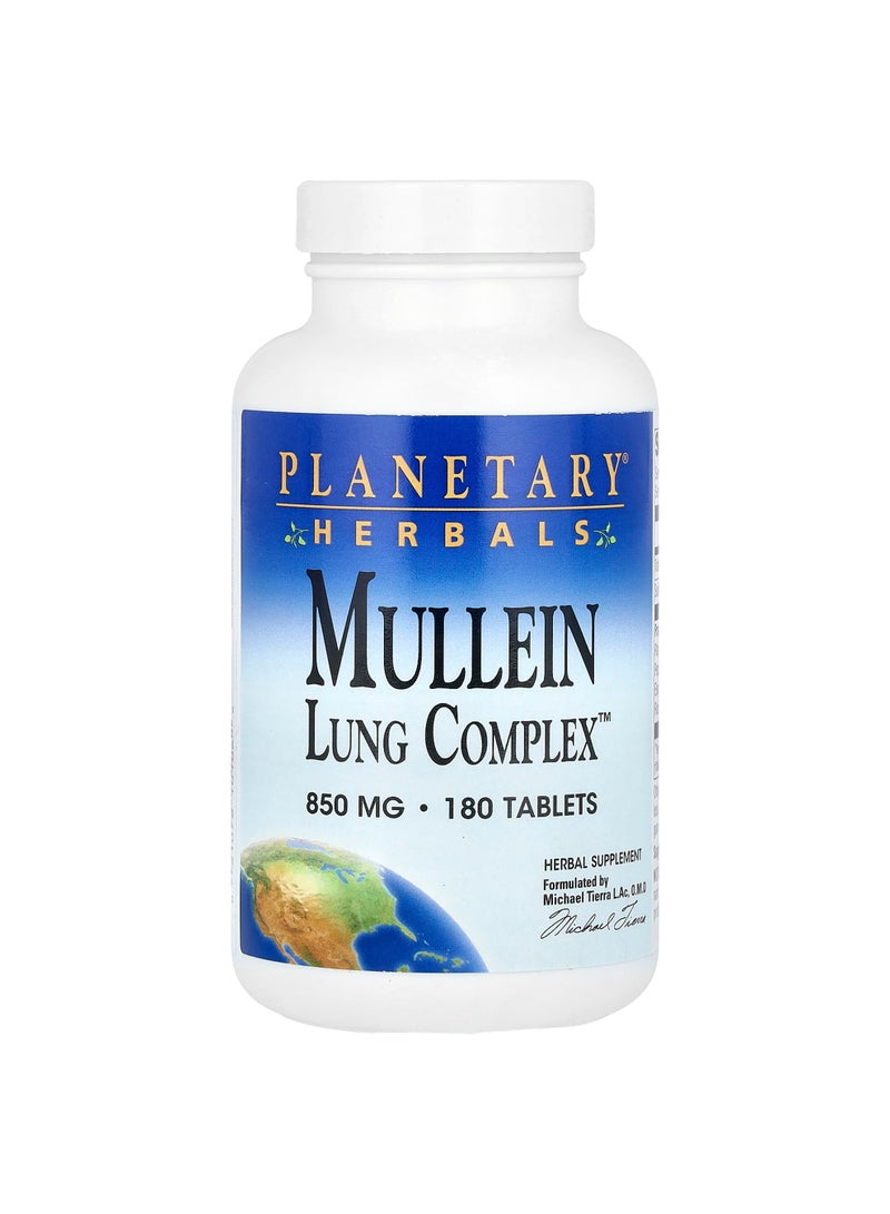 PLANETARY HERBALS Mullein Lung Complex, 180 Tablets
