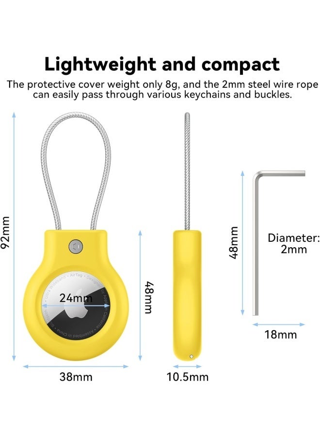 2 Pieces Apple AirTag Holder, Anti-Lost AirTag Lock Case, 360° Protective Case, AirTag Keychain Holder (Yellow and Red) - Image 4