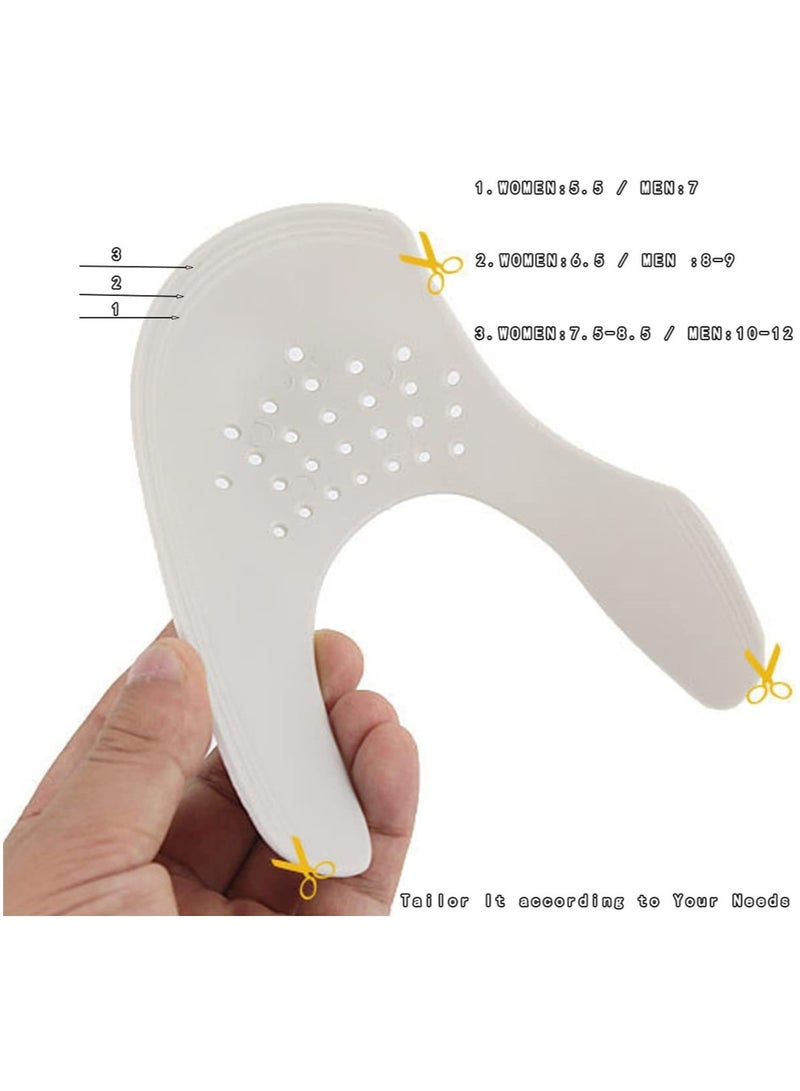 واقيات طيات الأحذية 2 زوج للأحذية الرياضية والأحذية الكاجوال قابلة للتنفس وناعمة تناسب مقاسات الرجال 7-12 والنساء 5-8 باللونين الأسود والأبيض - Image 5