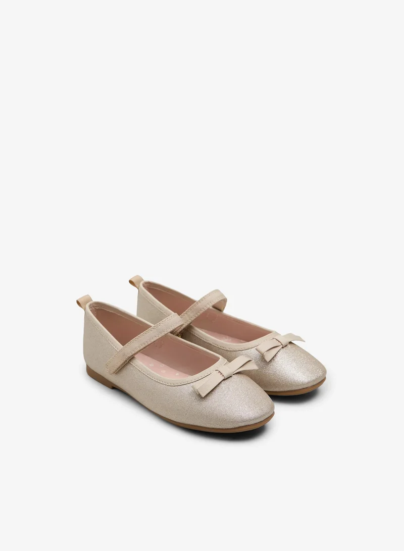 ماتلان Girls Gold Bow Ballet Shoes