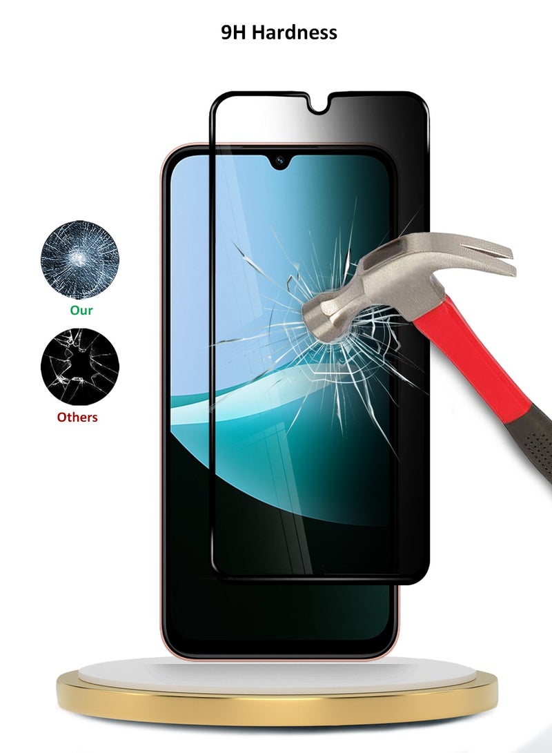 دبليو تيك حماية شاشة زجاجية بالكامل من نوع Xiaomi Redmi 15C 4G/5G 2025 Premium E2E Series، لاصقة كاملة للخصوصية، زجاج مقسى (MSGECP) - شفاف/أسود - Image 3