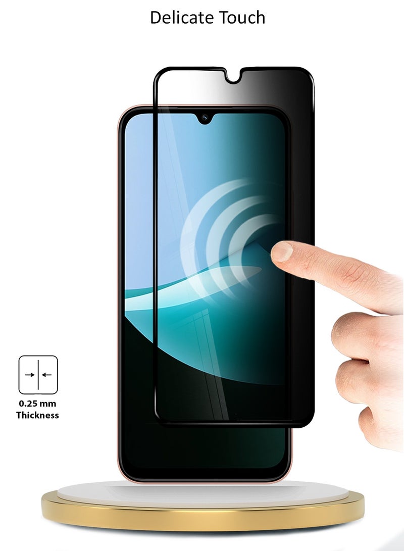 دبليو تيك حماية شاشة زجاجية بالكامل من نوع Xiaomi Redmi 15C 4G/5G 2025 Premium E2E Series، لاصقة كاملة للخصوصية، زجاج مقسى (MSGECP) - شفاف/أسود - Image 4