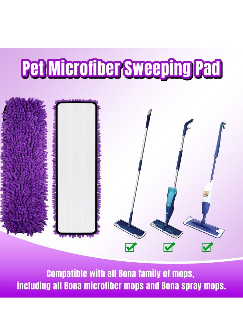 Excefore Mop Pads for Bona, 4 Pack Pet System Microfiber Sweeping Pad for Bona Mops, Washable & Reusable Pet Pads, Mop Pads Refill for Hard Surface Floors - Image 2