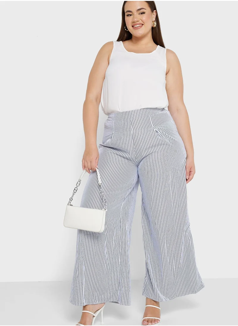 Ella Plus Striped High Waist Pants