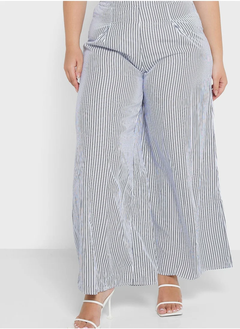 Ella Plus Striped High Waist Pants