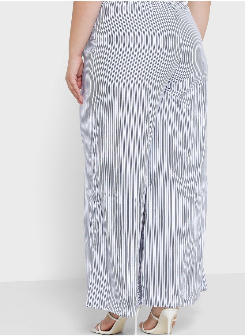 Ella Plus - Striped High Waist Pants - Image 1