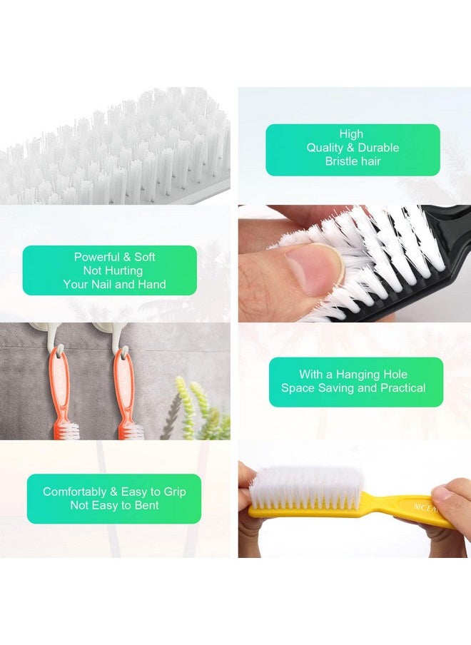 NICEMOVIC - 10 Pcs Handle Grip Nail Brush, NICEMOVIC Hand Fingernail Cleaner Brush Manicure Tools Scrub Cleaning Brushes Kit, Use for Toe and Nail Cleaning (Bright Colors) - Image 1