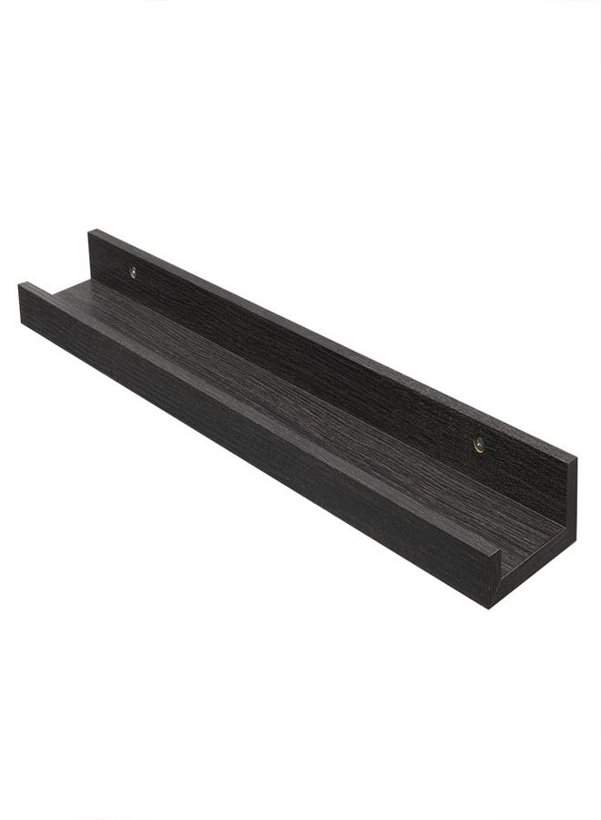 Home Basics 24" Floating Shelves, Wall Shelves for Bathroom, Living Room, Bedroom, Kitchen Decor, Shelves with Invisible Brackets (Onyx) - Image 1