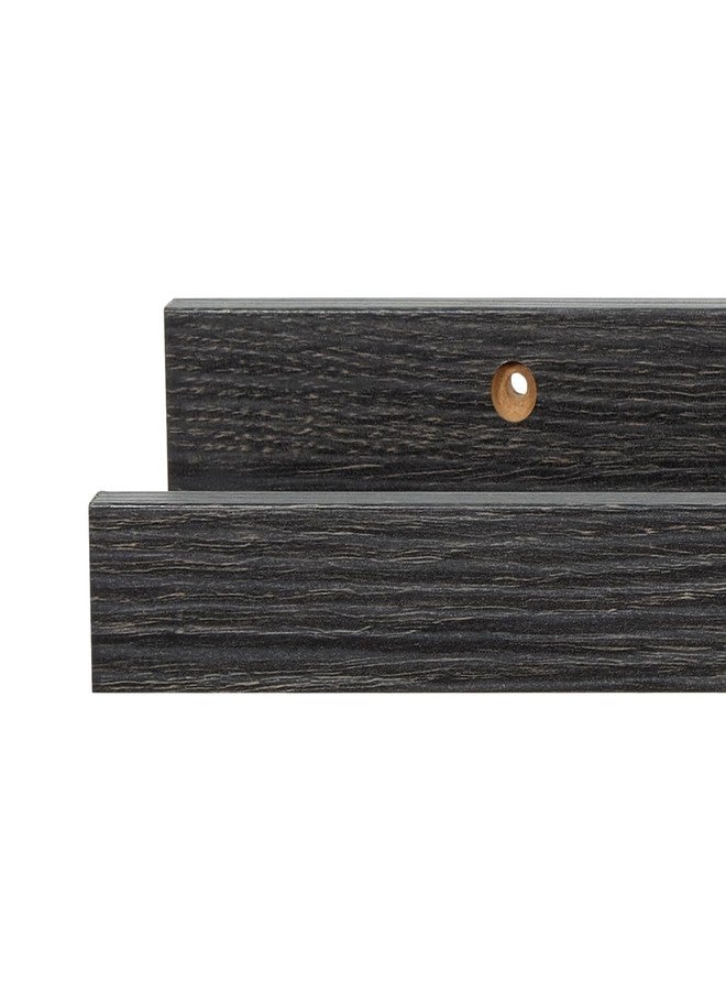 Home Basics 24" Floating Shelves, Wall Shelves for Bathroom, Living Room, Bedroom, Kitchen Decor, Shelves with Invisible Brackets (Onyx) - Image 2