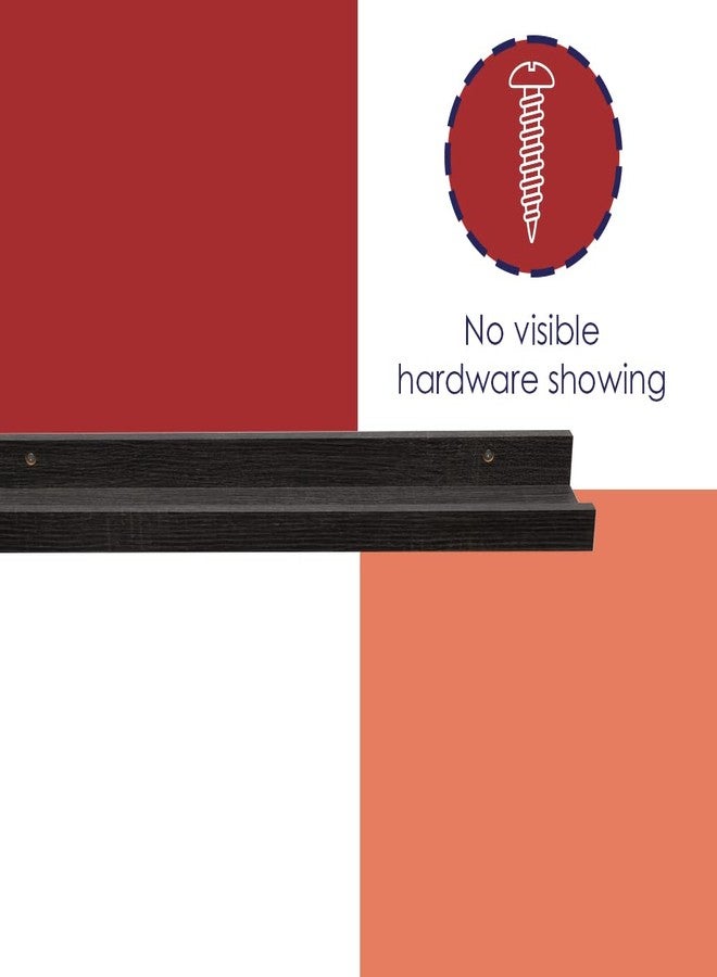 Home Basics 24" Floating Shelves, Wall Shelves for Bathroom, Living Room, Bedroom, Kitchen Decor, Shelves with Invisible Brackets (Onyx) - Image 5